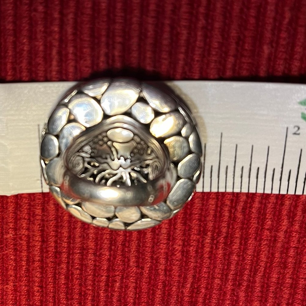 John Hardy White Sapphire Lavafire Kali Large Round Ring - Size 7 - Picture 8 of 10